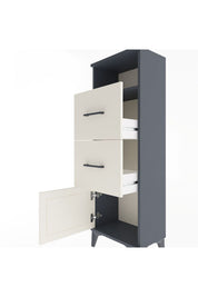 Arges Dolap Tek Raflı 2 Çekmeceli Tek Kapaklı 44x30x134 Antrasit-Aytaşı