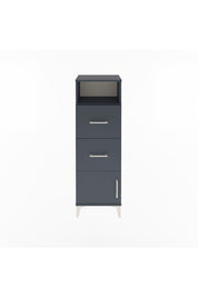 Arges Dolap Tek Raflı 2 Çekmeceli Tek Kapaklı 44x30x134 Antrasit-Antrasit