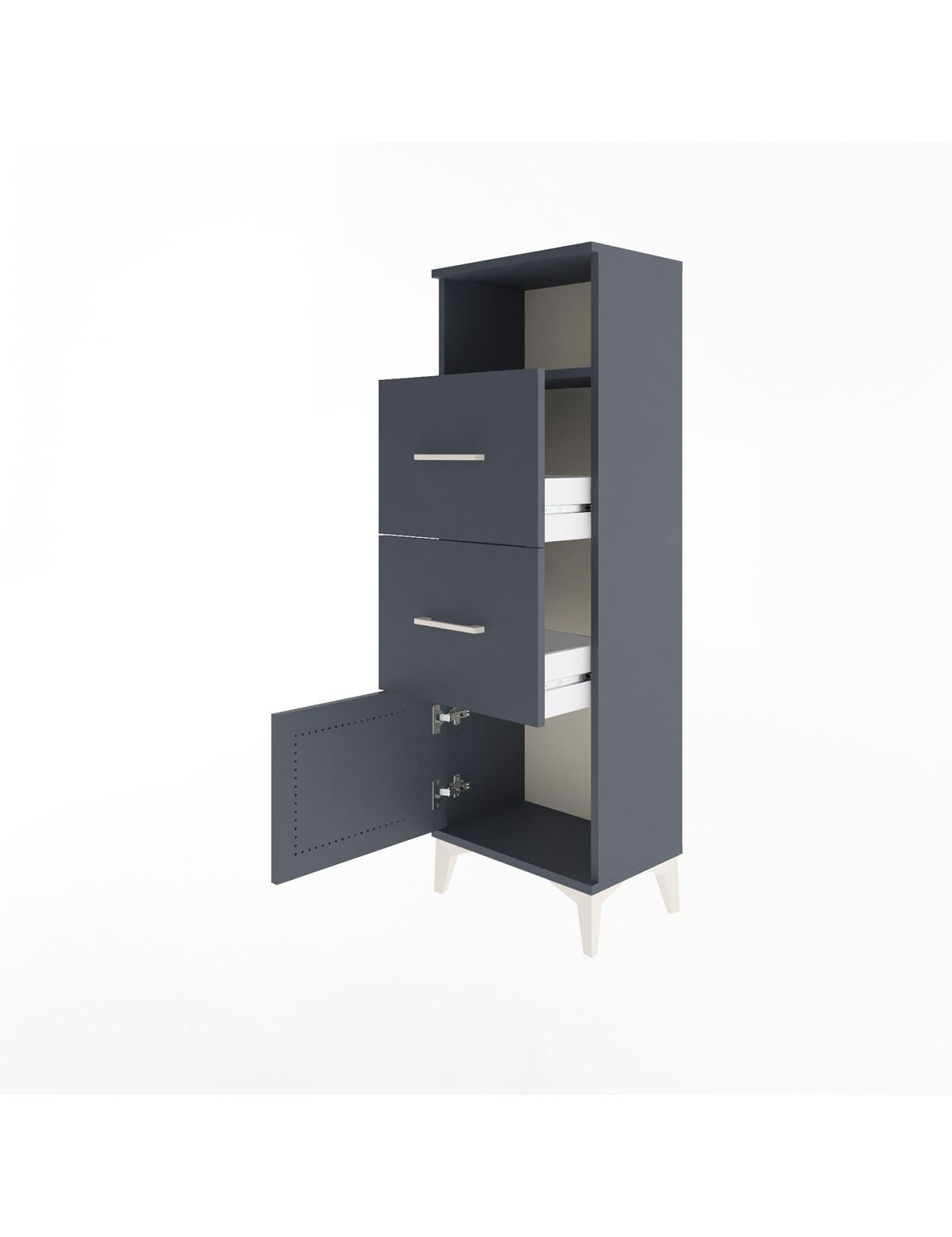 Arges Dolap Tek Raflı 2 Çekmeceli Tek Kapaklı 44x30x134 - S16M007V5A