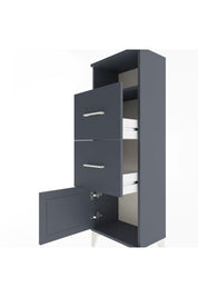 Arges Dolap Tek Raflı 2 Çekmeceli Tek Kapaklı 44x30x134 Antrasit-Antrasit