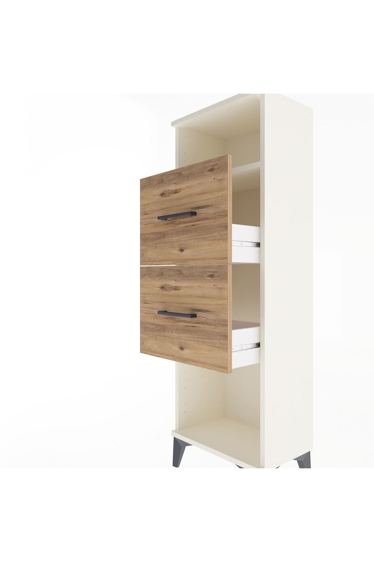 Arges Dolap Tek Raflı 2 Çekmeceli 44x30x134 Aytaşı-Çam