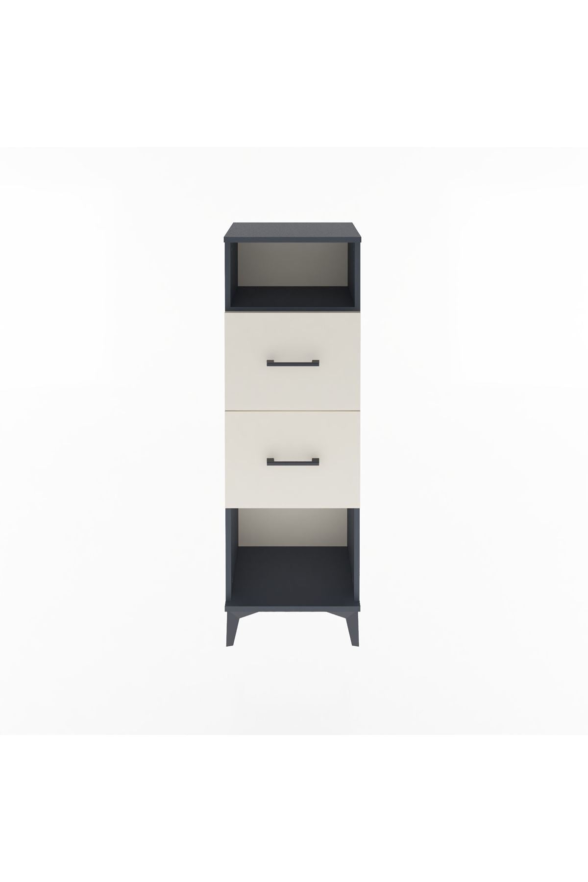 Arges Dolap Tek Raflı 2 Çekmeceli 44x30x134 Antrasit-Aytaşı