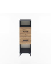 Arges Dolap Tek Raflı 2 Çekmeceli 44x30x134 Antrasit-Çam