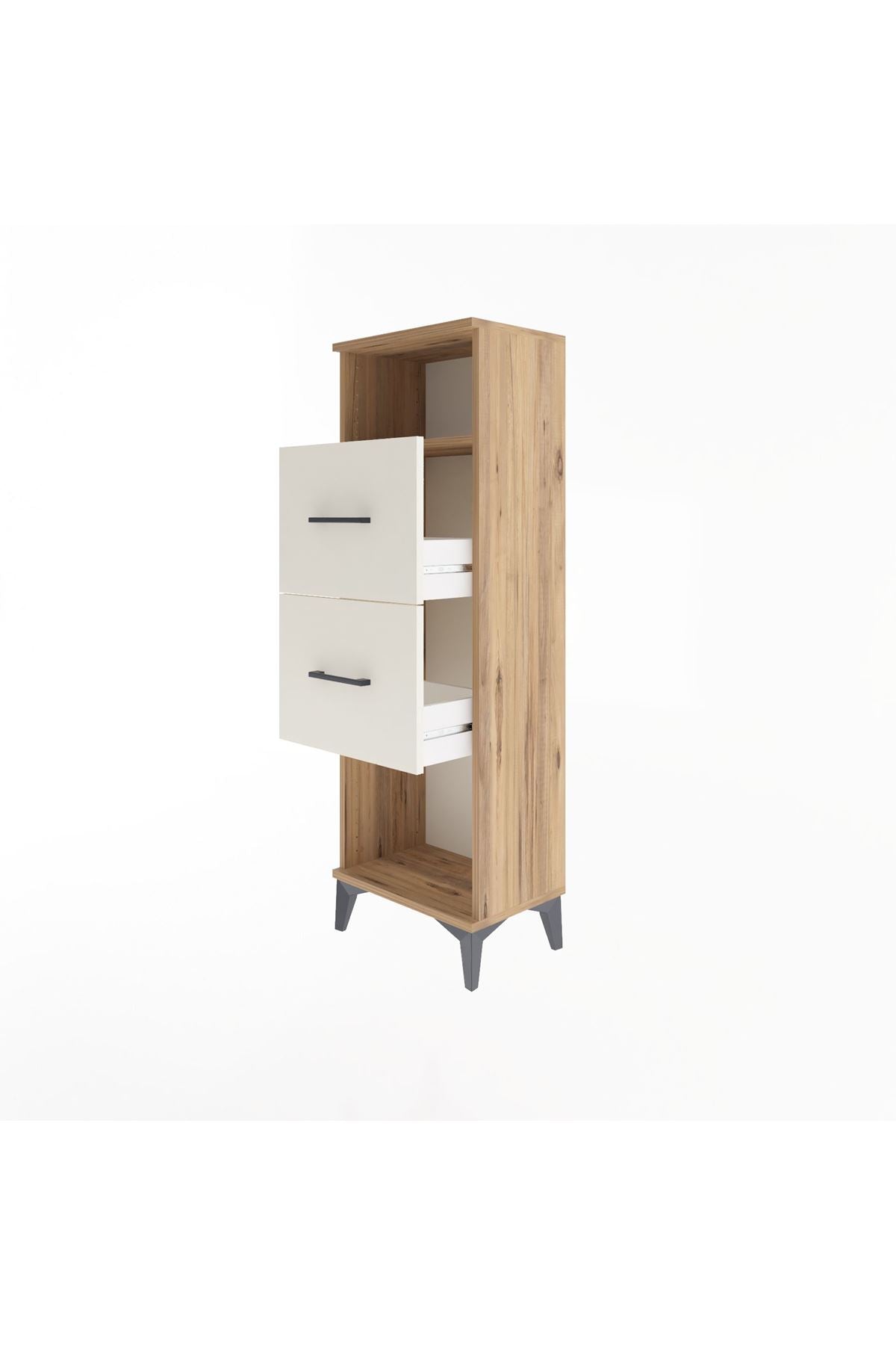 Arges Dolap Tek Raflı 2 Çekmeceli 44x30x134 Çam-Aytaşı