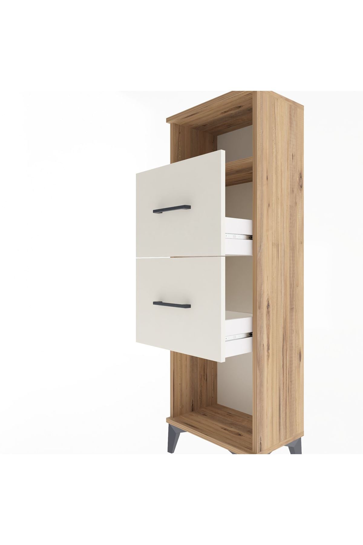 Arges Dolap Tek Raflı 2 Çekmeceli 44x30x134 Çam-Aytaşı