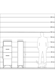Arges Dolap Tek Raflı 2 Çekmeceli 44x30x134 Çam-Antrasit