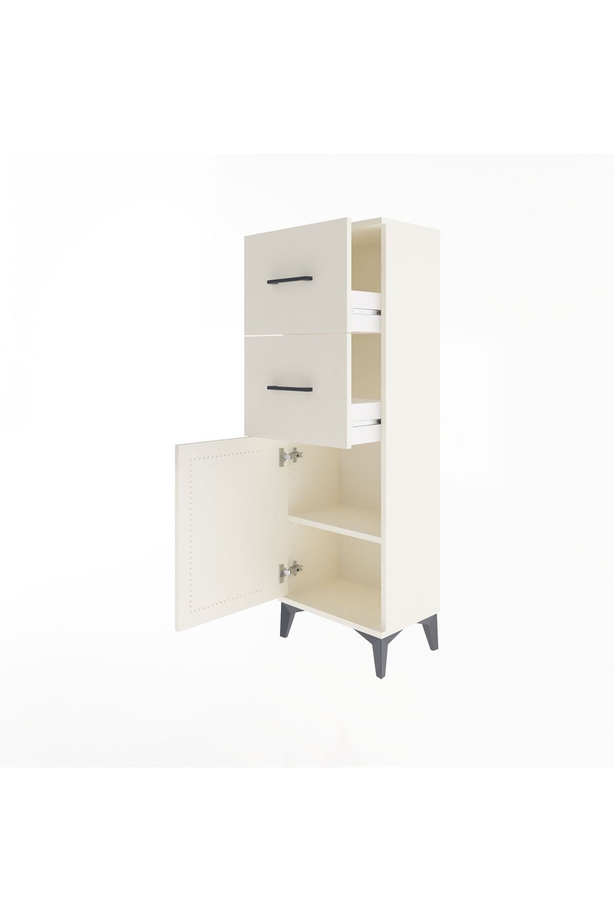 Arges Dolap Tek Raflı 2 Çekmeceli Tek Kapaklı 44x30x134 Aytaşı-Aytaşı