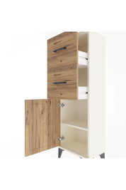 Arges Dolap Tek Raflı 2 Çekmeceli Tek Kapaklı 44x30x134 Aytaşı-Çam