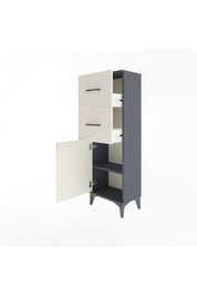 Arges Dolap Tek Raflı 2 Çekmeceli Tek Kapaklı 44x30x134 Antrasit-Aytaşı