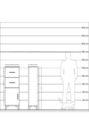 Arges Dolap Tek Raflı 2 Çekmeceli Tek Kapaklı 44x30x134 Antrasit-Çam