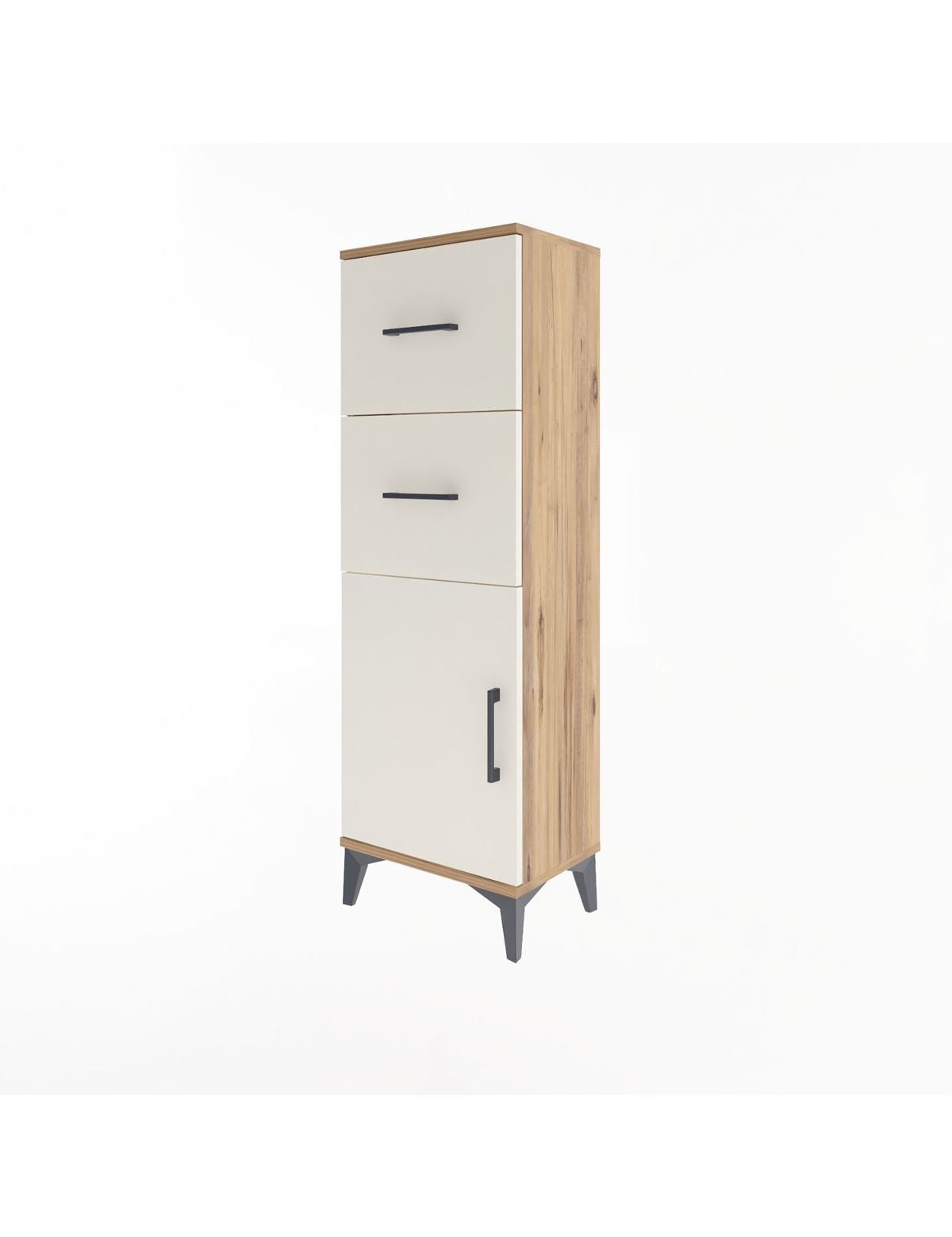 Arges Dolap Tek Raflı 2 Çekmeceli Tek Kapaklı 44x30x134 - S16M009V7A