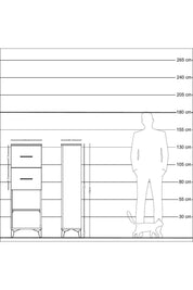 Arges Dolap Tek Raflı 2 Çekmeceli 44x30x134 Aytaşı-Antrasit