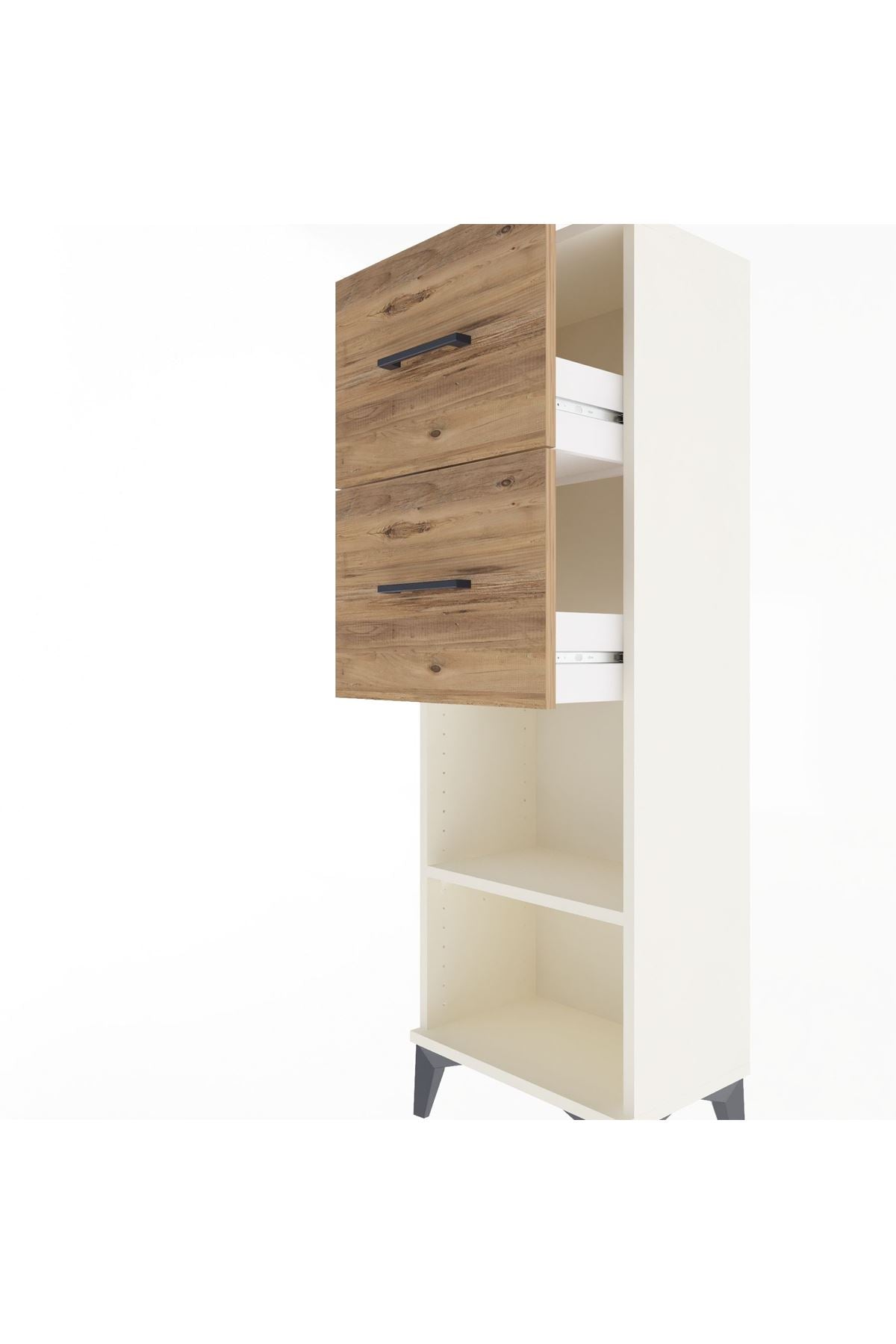 Arges Dolap Tek Raflı 2 Çekmeceli 44x30x134 Aytaşı-Çam