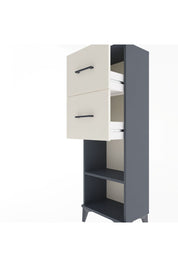 Arges Dolap Tek Raflı 2 Çekmeceli 44x30x134 Antrasit-Aytaşı