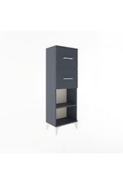 Arges Dolap Tek Raflı 2 Çekmeceli 44x30x134 Antrasit-Antrasit