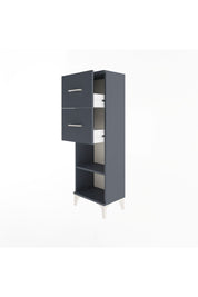 Arges Dolap Tek Raflı 2 Çekmeceli 44x30x134 Antrasit-Antrasit