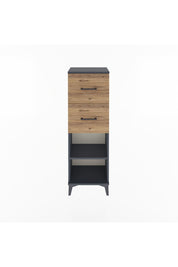 Arges Dolap Tek Raflı 2 Çekmeceli 44x30x134 Antrasit-Çam