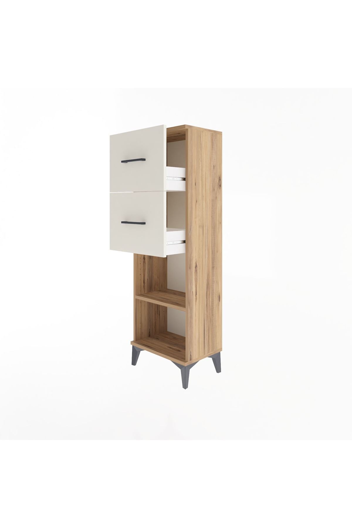 Arges Dolap Tek Raflı 2 Çekmeceli 44x30x134 Çam-Aytaşı