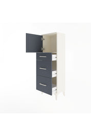 Arges Dolap Tek Raflı 3 Çekmeceli Tek Kapaklı 44x30x134 Aytaşı-Antrasit