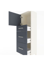 Arges Dolap Tek Raflı 3 Çekmeceli Tek Kapaklı 44x30x134 Aytaşı-Antrasit