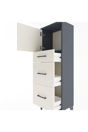 Arges Dolap Tek Raflı 3 Çekmeceli Tek Kapaklı 44x30x134 Antrasit-Aytaşı