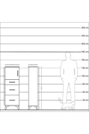 Arges Dolap Tek Raflı 3 Çekmeceli Tek Kapaklı 44x30x134 Çam-Çam