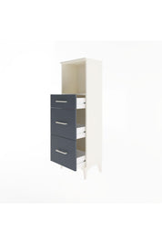 Arges Dolap Tek Raflı 3 Çekmeceli 44x30x134 Aytaşı-Antrasit