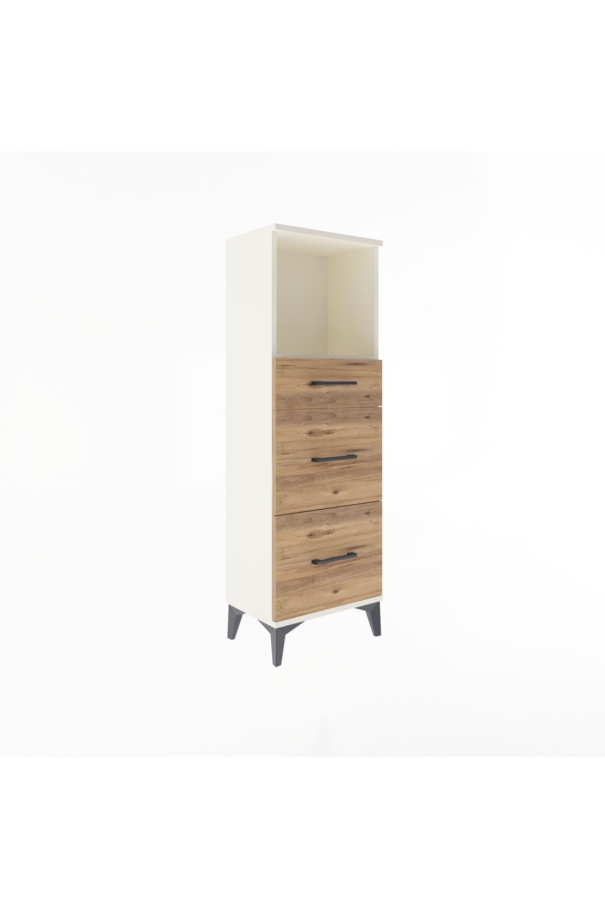 Arges Dolap Tek Raflı 3 Çekmeceli 44x30x134 Aytaşı-Çam