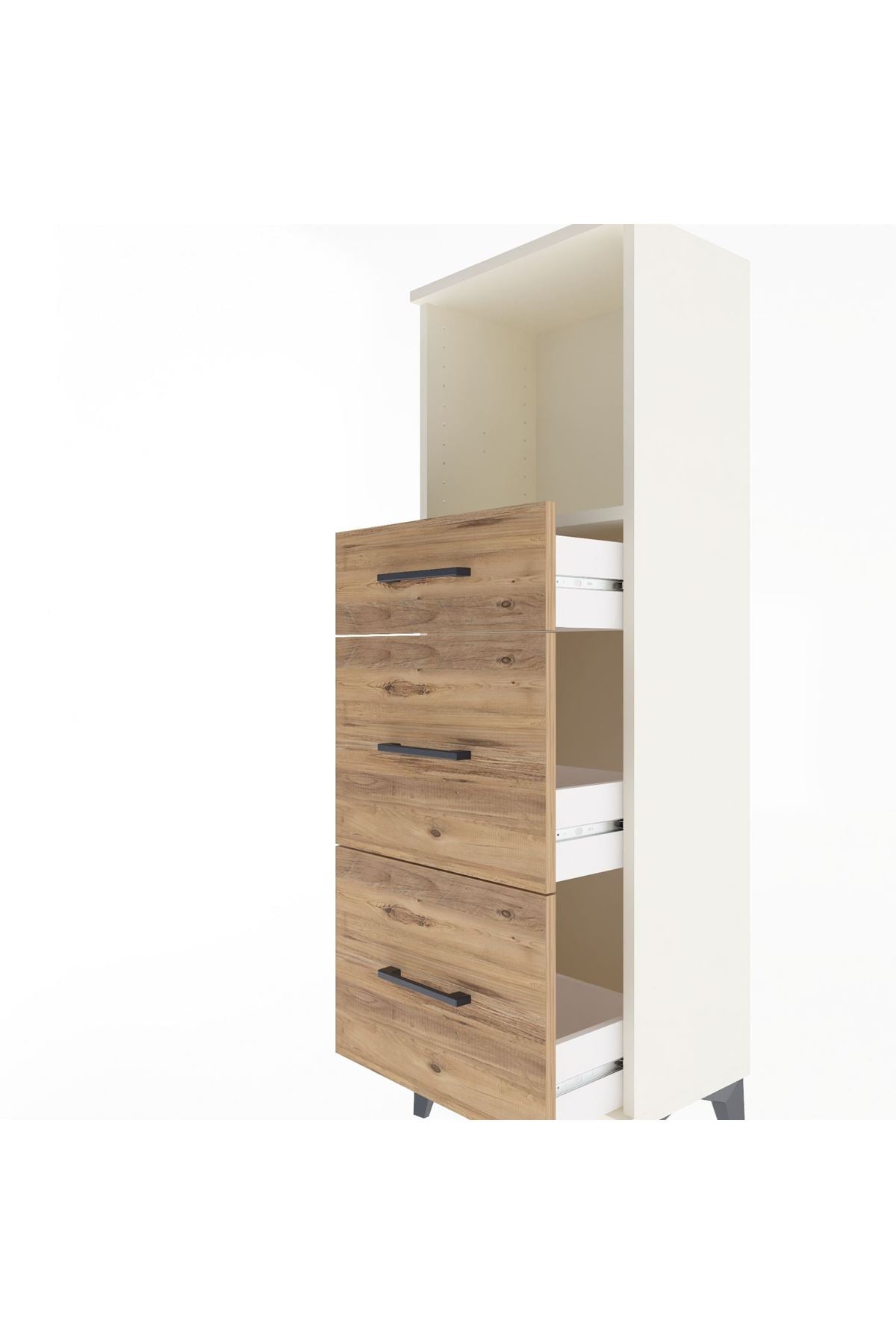 Arges Dolap Tek Raflı 3 Çekmeceli 44x30x134 Aytaşı-Çam