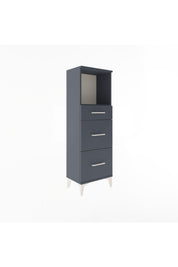 Arges Dolap Tek Raflı 3 Çekmeceli 44x30x134 Antrasit-Antrasit