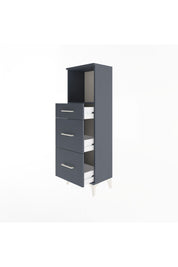 Arges Dolap Tek Raflı 3 Çekmeceli 44x30x134 Antrasit-Antrasit