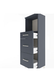 Arges Dolap Tek Raflı 3 Çekmeceli 44x30x134 Antrasit-Antrasit