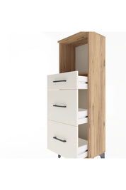 Arges Dolap Tek Raflı 3 Çekmeceli 44x30x134 Çam-Aytaşı