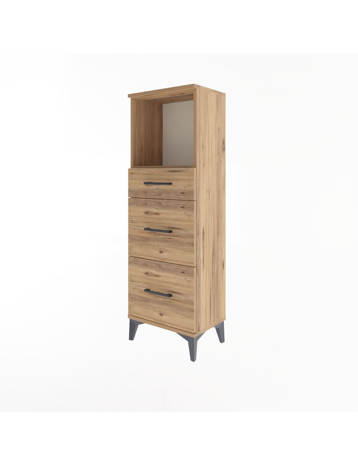 Arges Dolap Tek Raflı 3 Çekmeceli 44x30x134 - S16M012V9A