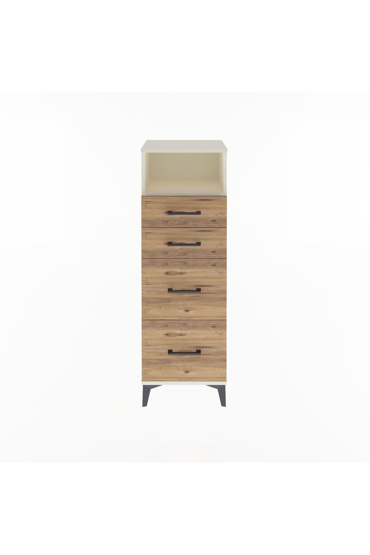 Arges Dolap Tek Raflı 4 Çekmeceli 44x30x134 Aytaşı-Çam