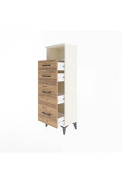 Arges Dolap Tek Raflı 4 Çekmeceli 44x30x134 Aytaşı-Çam