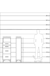Arges Dolap Tek Raflı 4 Çekmeceli 44x30x134 Aytaşı-Çam