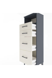 Arges Dolap Tek Raflı 4 Çekmeceli 44x30x134 Antrasit-Aytaşı