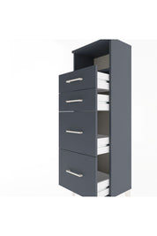 Arges Dolap Tek Raflı 4 Çekmeceli 44x30x134 Antrasit-Antrasit