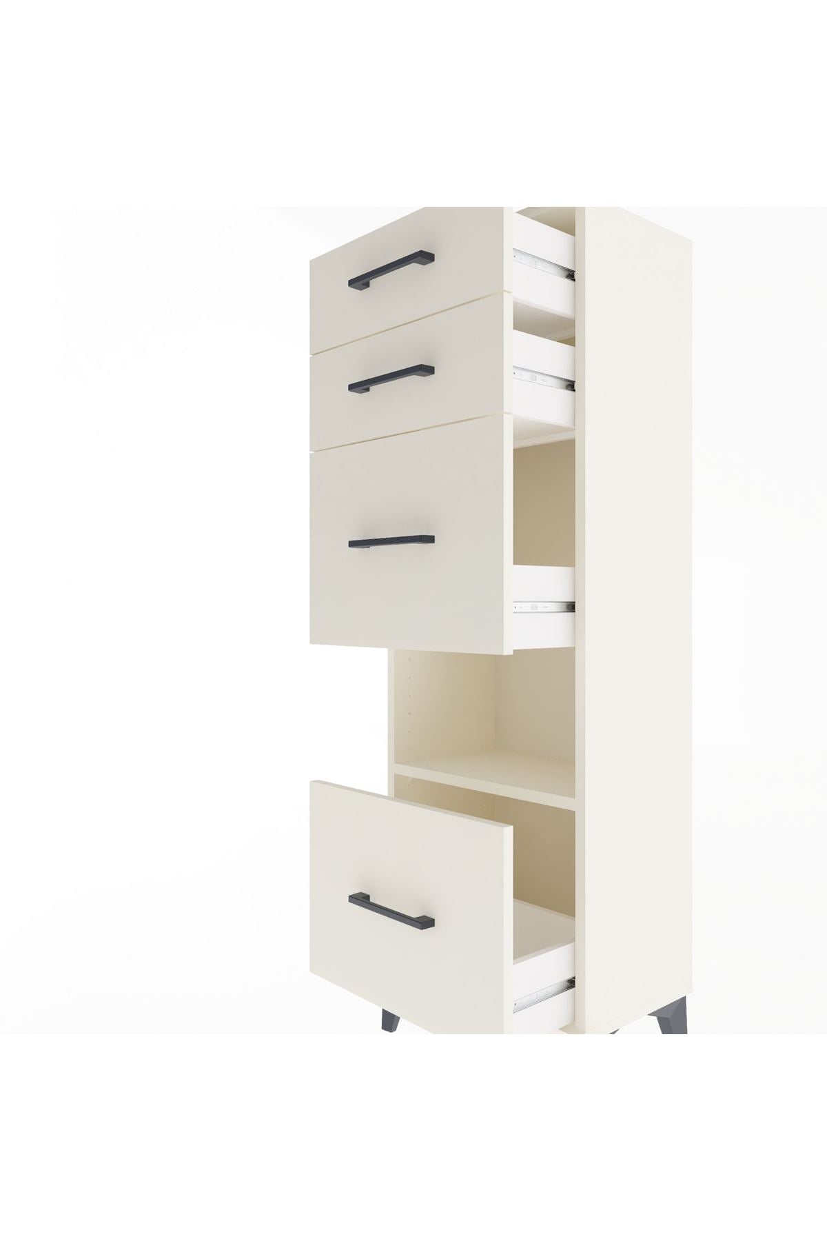 Arges Dolap Tek Raflı 4 Çekmeceli 44x30x134 Aytaşı-Aytaşı