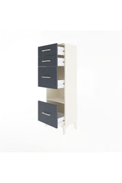 Arges Dolap Tek Raflı 4 Çekmeceli 44x30x134 Aytaşı-Antrasit