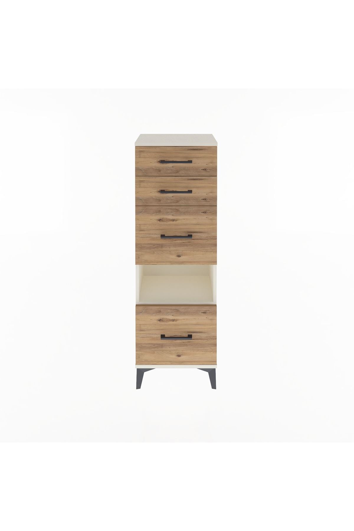 Arges Dolap Tek Raflı 4 Çekmeceli 44x30x134 Aytaşı-Çam