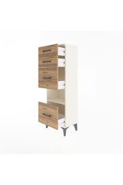 Arges Dolap Tek Raflı 4 Çekmeceli 44x30x134 Aytaşı-Çam