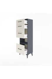 Arges Dolap Tek Raflı 4 Çekmeceli 44x30x134 Antrasit-Aytaşı