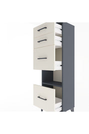 Arges Dolap Tek Raflı 4 Çekmeceli 44x30x134 Antrasit-Aytaşı
