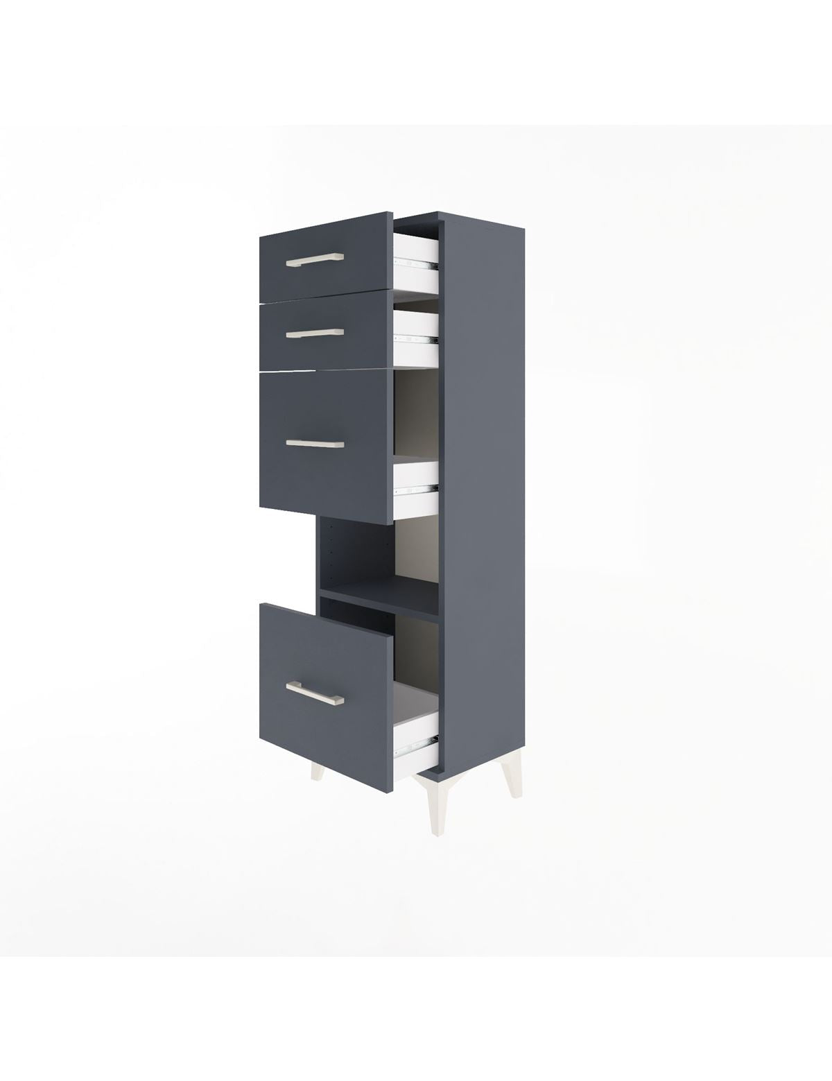 Arges Dolap Tek Raflı 4 Çekmeceli 44x30x134 - S16M014V5A