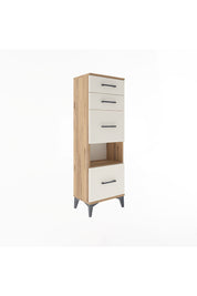 Arges Dolap Tek Raflı 4 Çekmeceli 44x30x134 Çam-Aytaşı