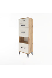 Arges Dolap Tek Raflı 4 Çekmeceli 44x30x134 Çam-Aytaşı