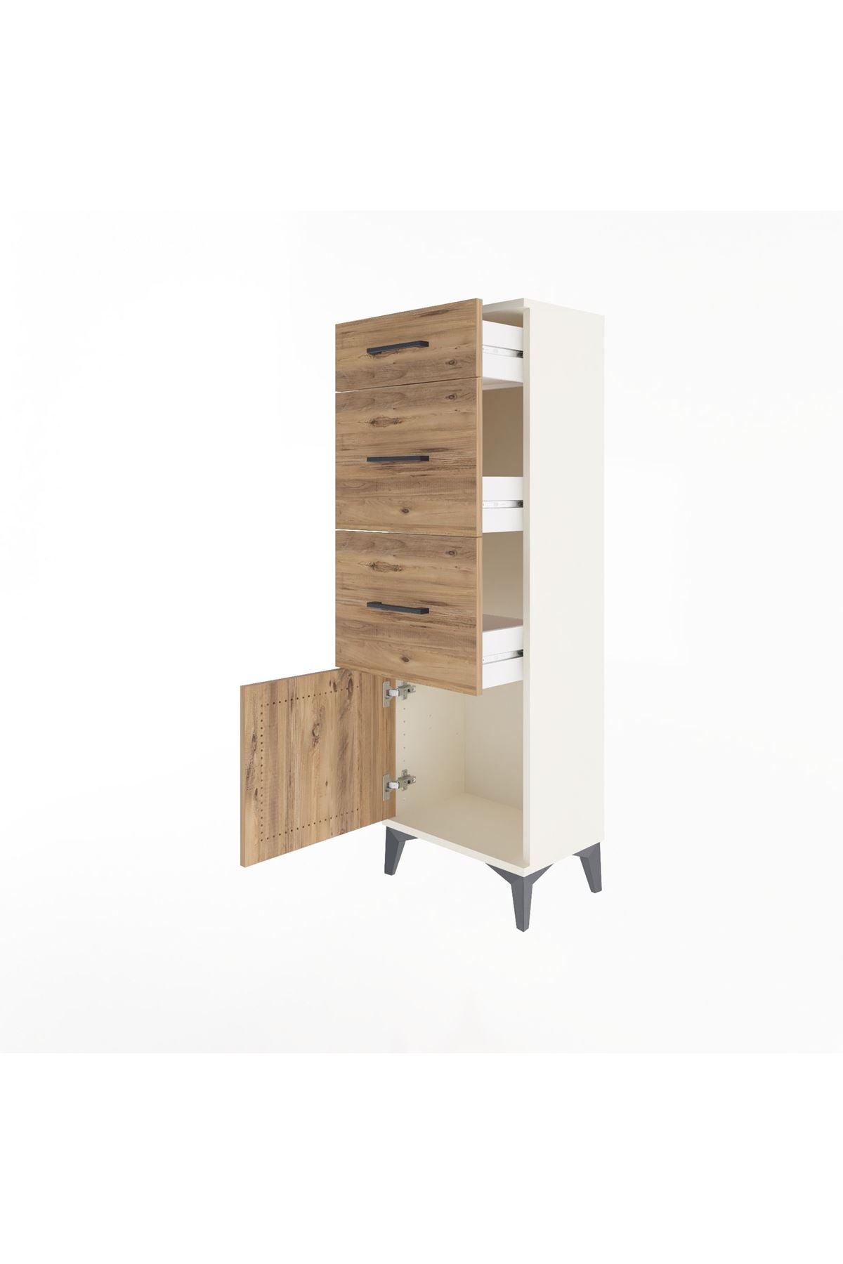 Arges Dolap 3 Çekmeceli Tek Kapaklı 44x30x134 - S16M015V3A