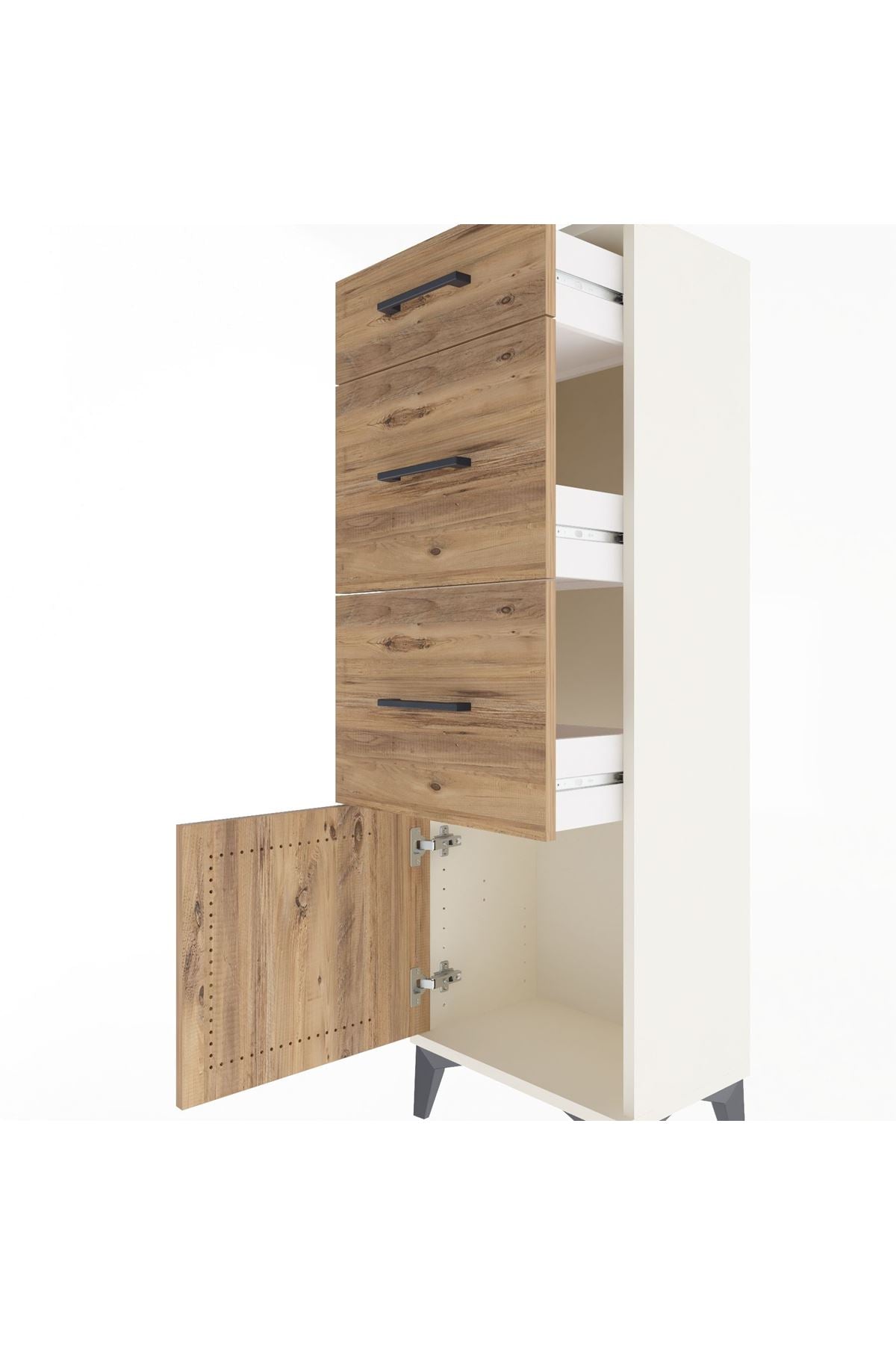 Arges Dolap 3 Çekmeceli Tek Kapaklı 44x30x134 Aytaşı-Çam